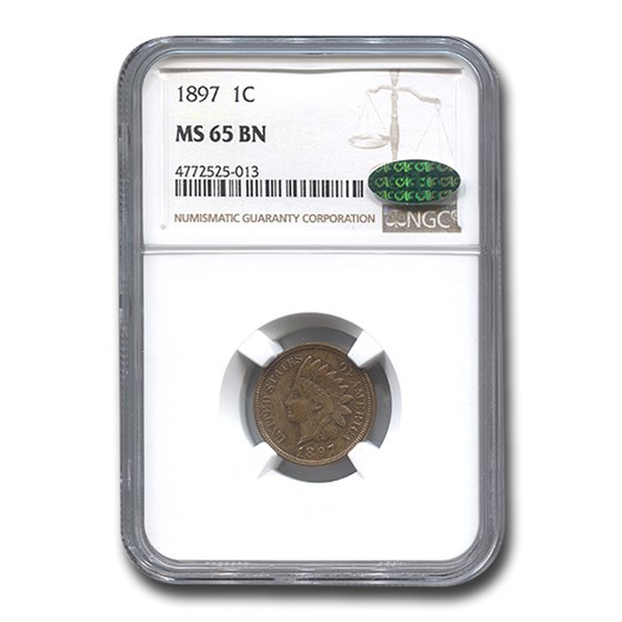 1897 Indian Head Cent MS-65 NGC CAC (Brown) 1897 Indian Head Cent MS-65 NGC CAC (Brown)